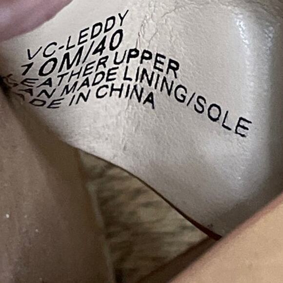 Vince Camuto Leddy Wedge Espadrille Ankle Wrap Sandals Tan Leather SZ 10 - Picture 11 of 12